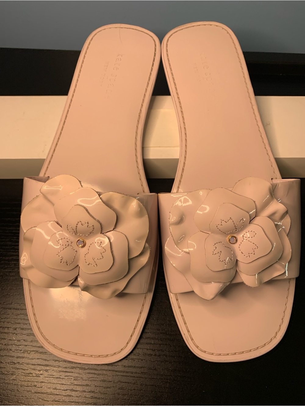 kate spade Blush Pink Floral Slide Sandals
